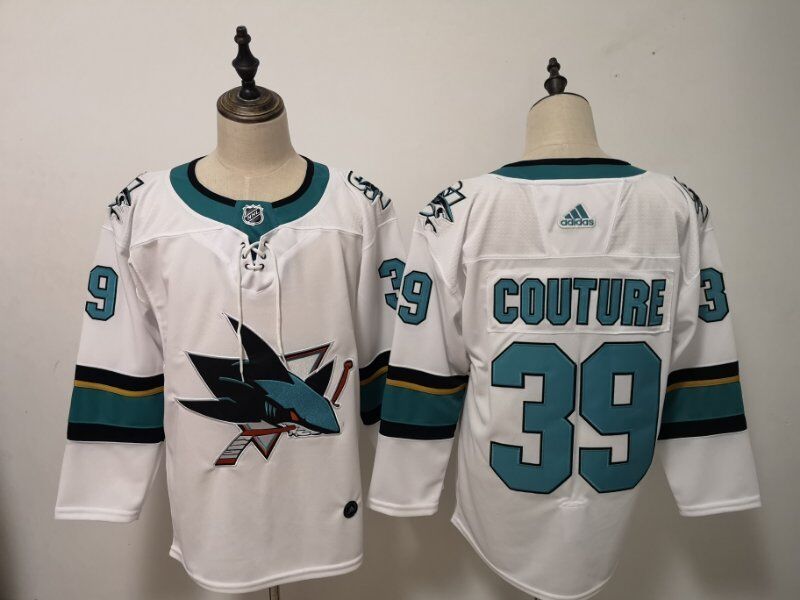 Men's San Jose Sharks Logan Couture #39 White Breakaway Player Jersey1