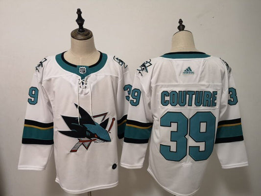 Men's San Jose Sharks Logan Couture #39 White Breakaway Player Jersey1