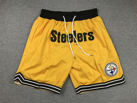Men's Pittsburgh Steelers Yellow Pocket Shorts1