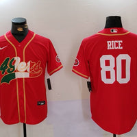 Men's San Francisco 49ers Jerry Rice #80 Scarlet Game Jersey2