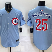 Men's Chicago Cubs Moises Ballesteros #25 Light Blue Alternate Replica Jersey