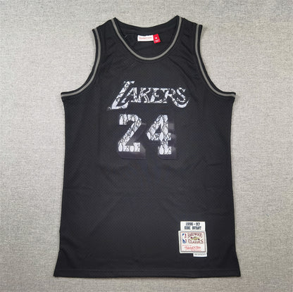 Men's Los Angeles Lakers Kobe Bryant #24 Black 1996/97 Hardwood Classics Swingman Jersey1