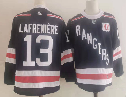 Men's New York Rangers Alexis Lafreniere #13 Navy Player Game Jersey1