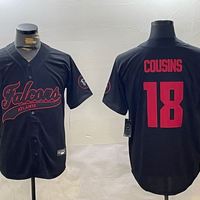 Men's Atlanta Falcons Kirk Cousins #18 Black Team Game Jersey1