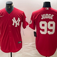 Men's New York Yankees Aaron Judge #99 Red Replica Player Jersey1