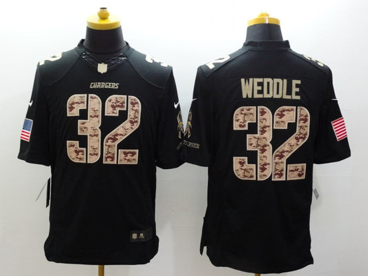 Men's Los Angeles Chargers Eric Weddle #32 Black Game Jersey1