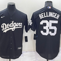 Men's Los Angeles Dodgers Cody Bellinger #35 Black Replica Baseball Jersey1