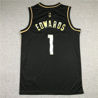 Men's Minnesota Timberwolves Anthony Edwards #1 Black Swingman Jersey1