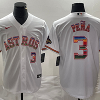 Men's Houston Astros Jeremy Pena #3 White Replica Player Jersey1