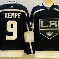 Men's Los Aneles Kings Adrian Kempe #9 Black Game Jersey1