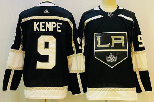 Men's Los Aneles Kings Adrian Kempe #9 Black Game Jersey1