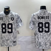 Men's Las Vegas Raiders Brock Bowers #89 Arctic Camo 2024 Salute to Service Limited Jersey1