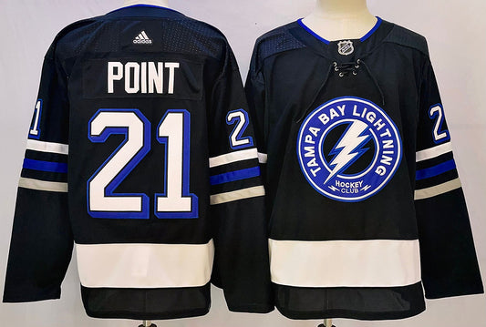 Men's Tampa Bay Lightning Brayden Point #21 Blue Game Jersey1