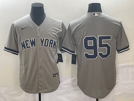 Men's New York Yankees Oswaldo Cabrera #95 Gray Replica Player Name Jersey1