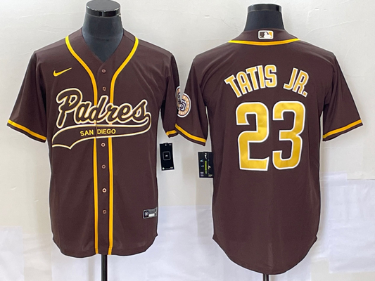 Men's San Diego Padres Fernando Tatis Jr. #23 Brown Replica Player Jersey1 Joint Edition