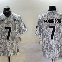 Men's Atlanta Falcons Bijan Robinson #7 Arctic Camo 2024 Salute to Service Limited Jersey1
