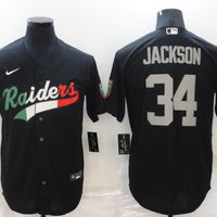 Men's Las Vegas Raiders Bo Jackson #34 Black Game Jersey1 Joint Edition