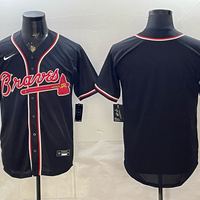 Men's Atlanta Braves Fashion Replica Black Out Jersey