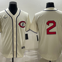 Men's Chicago Cubs Nico Hoerner #2 Cream Player Name Jersey1