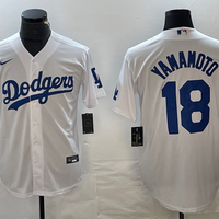 Men's Los Angeles Dodgers Yoshinobu Yamamoto #18 White Home Replica Player Jersey1