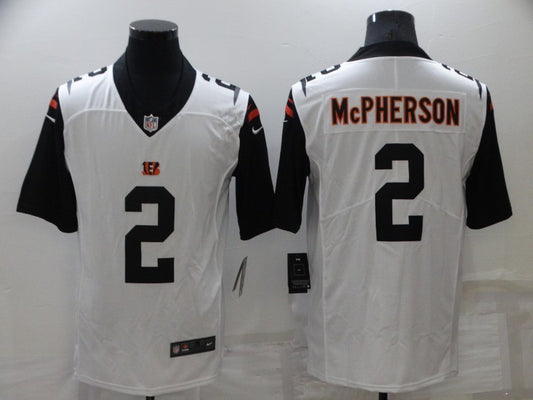 Men's Cincinnati Bengals Evan McPherson #2 White Game Player Jersey2