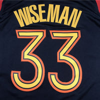 Men's Golden State Warriors James Wiseman #33 Navy Hardwood Classics Jersey1