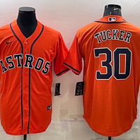 Men's Houston Astros Kyle Tucker #30 Orange Replica Player Jersey1