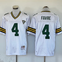 Men's Green Bay Packers Brett Favre Mitchell & Ness White Legacy Replica Player Jersey1