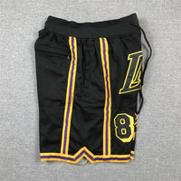 Men's Los Angeles Lakers #8-24 Black Pocket Shorts1