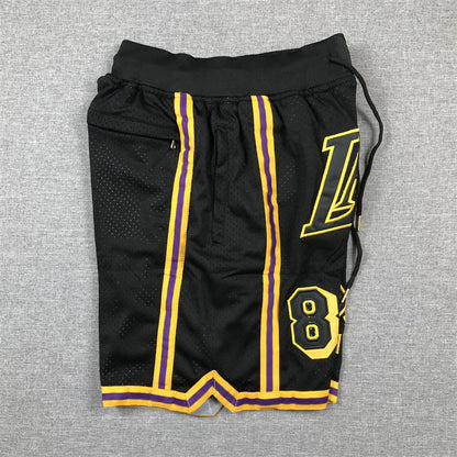 Men's Los Angeles Lakers #8-24 Black Pocket Shorts1