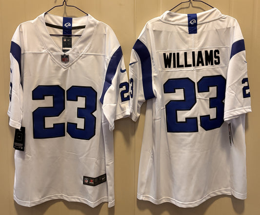Men's Los Angeles Rams Kyren Williams #23 Fearsome White Game Jersey