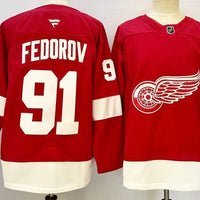 Men's Detroit Red Wings Sergei Fedorov #91 Fanatics Red Player Jersey