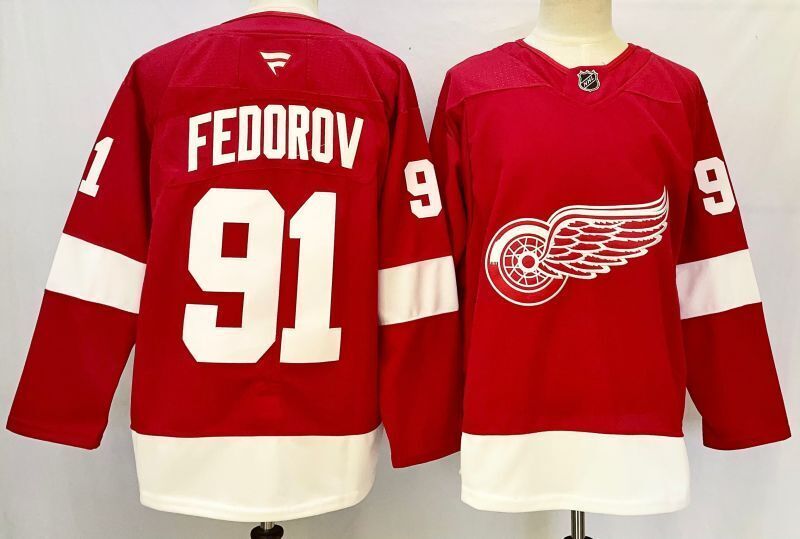 Men's Detroit Red Wings Sergei Fedorov #91 Fanatics Red Player Jersey