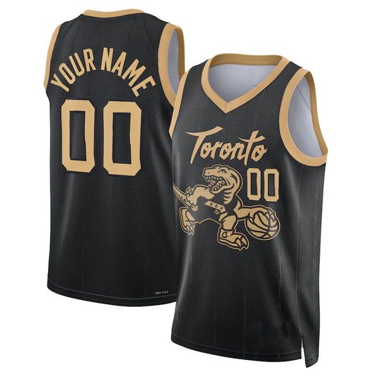 Men's Toronto Raptors Black Swingman Custom Jersey1 - City Edition