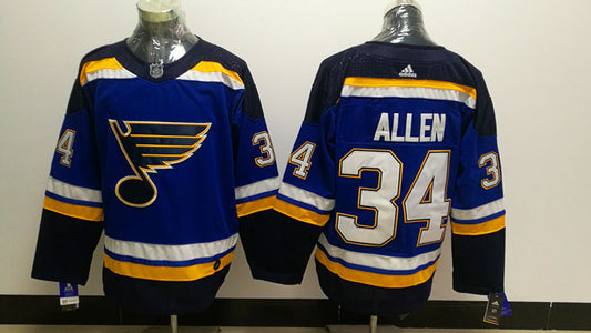 Men's St. Louis Blues Jake Allen #34 Blue Home Breakaway Player Jersey1
