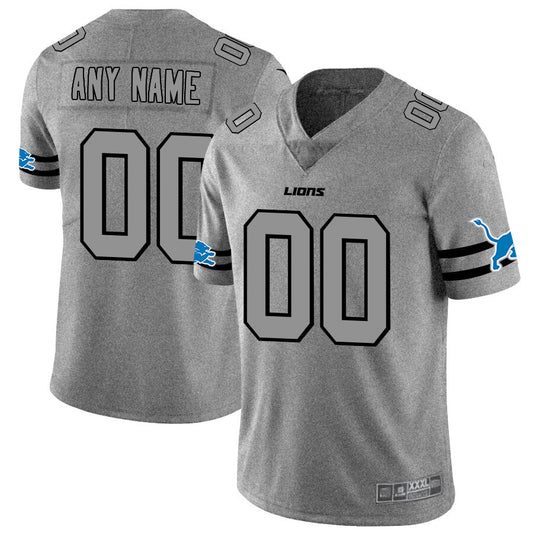 Custom1 Detroit Lions 2019 Gray Gridiron Gray Vapor Untouchable Limited Jersey1 Stitched American Football Jerseys