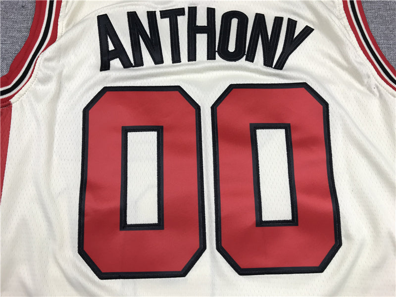 Men's Portland Trail Blazers Carmelo Anthony White Swingman Jersey1 City Edition