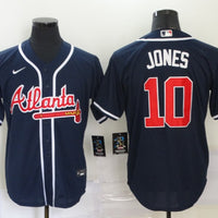 Men's Atlanta Braves Chipper Jones #10 Navy Replica Jersey1