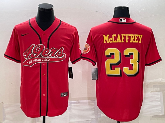 Men's San Francisco 49ers Christian McCaffrey #23 Red Player Jersey1 Joint Edition