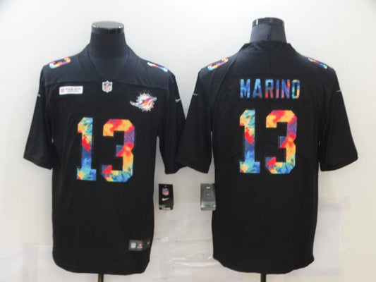 Men's Miami Dolphins Dan Marino #13 Black Game Player Jersey1