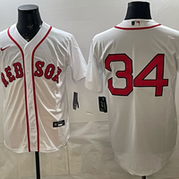 Men's Boston Red Sox David Ortiz #34 White Replica Player Name Jersey