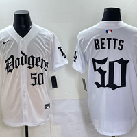 Men's Los Angeles Dodgers Mookie Betts #50 White Alternate Player Jersey