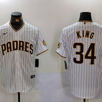 Men's San Diego Padres Michael King #34 White Home Limited Player Jersey1