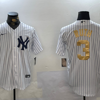 Men's New York Yankees Babe Ruth #3 White Team Game Jersey1
