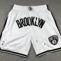 Men's Brooklyn Nets White Pocket Shorts1