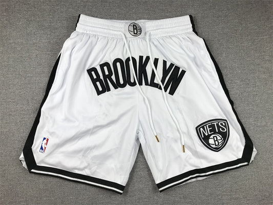 Men's Brooklyn Nets White Pocket Shorts1