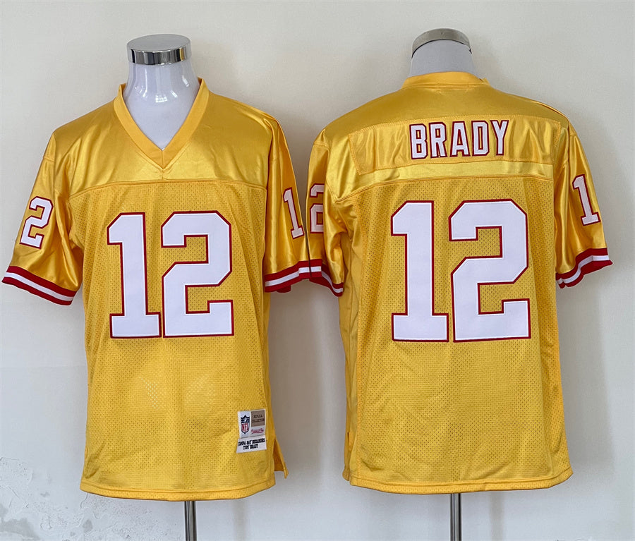 Men's Tampa Bay Buccaneers Tom Brady Mitchell & Ness Yellow Legacy Replica Jersey1