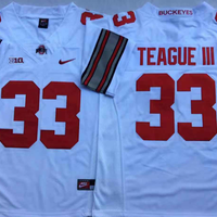 Men's Ohio State Buckeyes Master Teague III #33 White Player Game Jersey