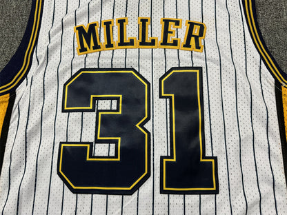Men's Indiana Pacers Reggie Miller #31 White Hardwood Classics Swingman Jersey1