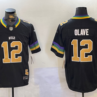 Men's New Orleans Saints Chris Olave #12 Black Team Game Jersey1